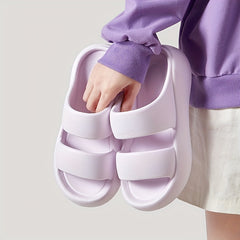 Women's Solid Sandals Double Strap Slip On Sports Shoes