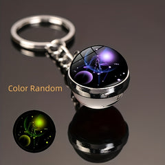 Luminous Starry Sky Keychain with Time Stone Glass Ball