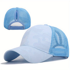 Camouflage Ponytail Trucker Hat Mesh Baseball Cap