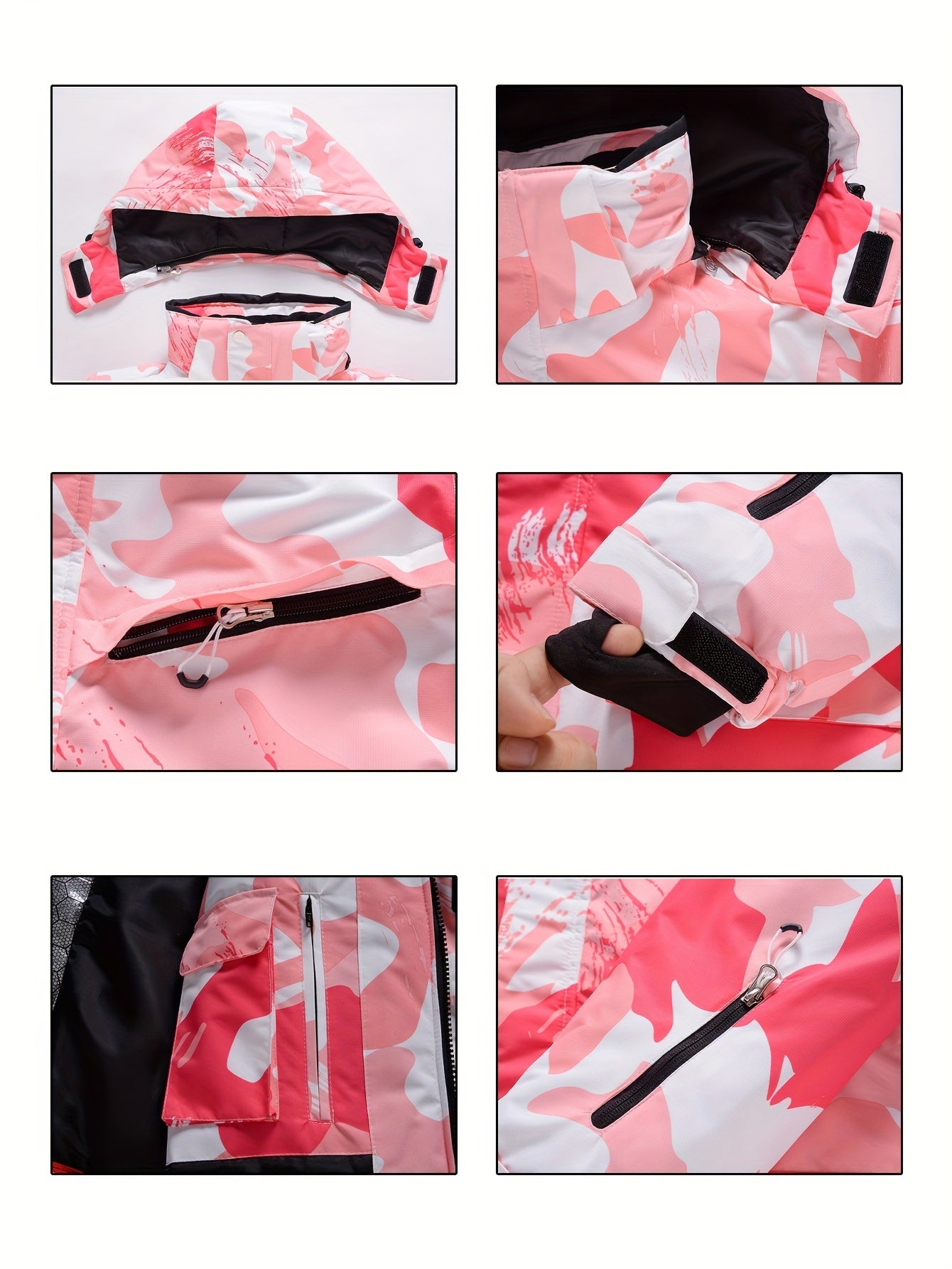Women's Camouflage Waterproof Jacket with Detachable Hood