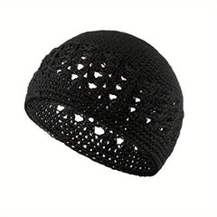 Hollow Out Crochet Beanie Elastic Skull Cap Soft Turban Knit Hats