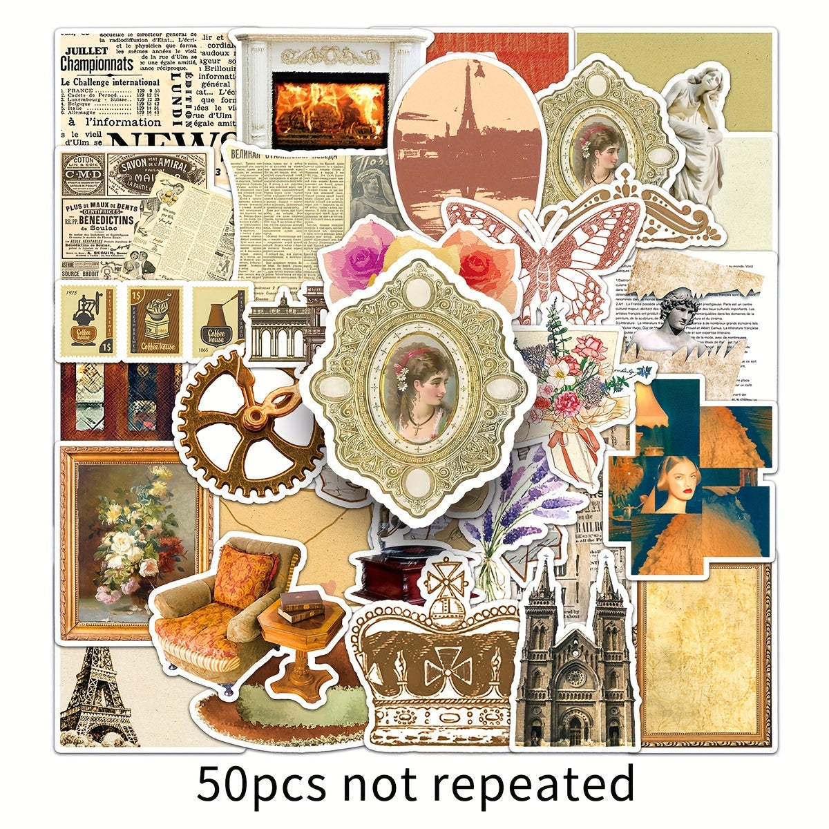50 Cartoon Retro Waterproof Stickers for Notebooks Laptops Phones
