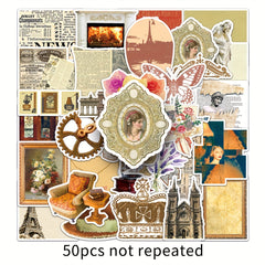 50 Cartoon Retro Waterproof Stickers for Notebooks Laptops Phones