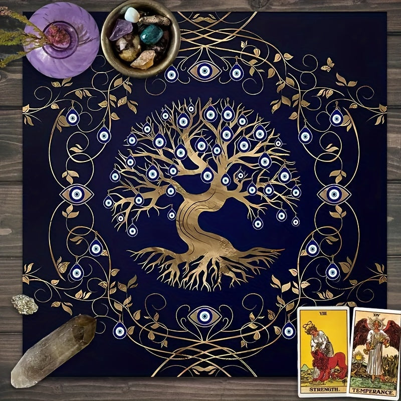 Tree Of Life Tarot Cloth with Eyes - Altar Decor