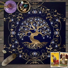 Tree Of Life Tarot Cloth with Eyes - Altar Decor