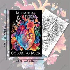 Botanical Anatomy Coloring Book for Adults Floral Heart Designs