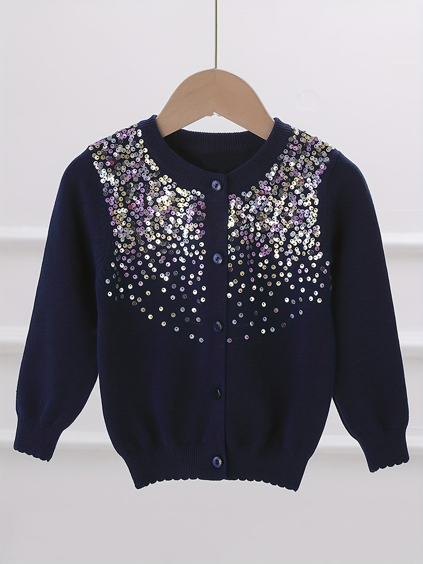 Girls' Sequin Button Down Cardigan Sweater Top