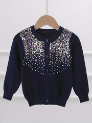 Girls' Sequin Button Down Cardigan Sweater Top