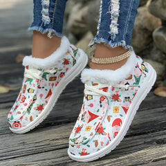 Women's Christmas Snow Boots, Dwarf & Snowflake Patterns, Plus Plush