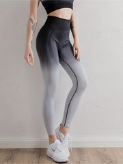 Gradient Long Sleeve Top & High Stretch Leggings Set