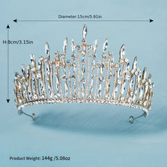 Rhinestone Golden Crown Hairband Headband Tiara Wedding Birthday Cosplay