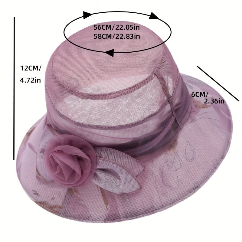 Breathable Flower Bucket Hat Lightweight Summer Basin Hat