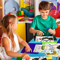 6pcs Make A Face DIY Puzzle Stickers Graffiti Puzzle Cartoon Stickers