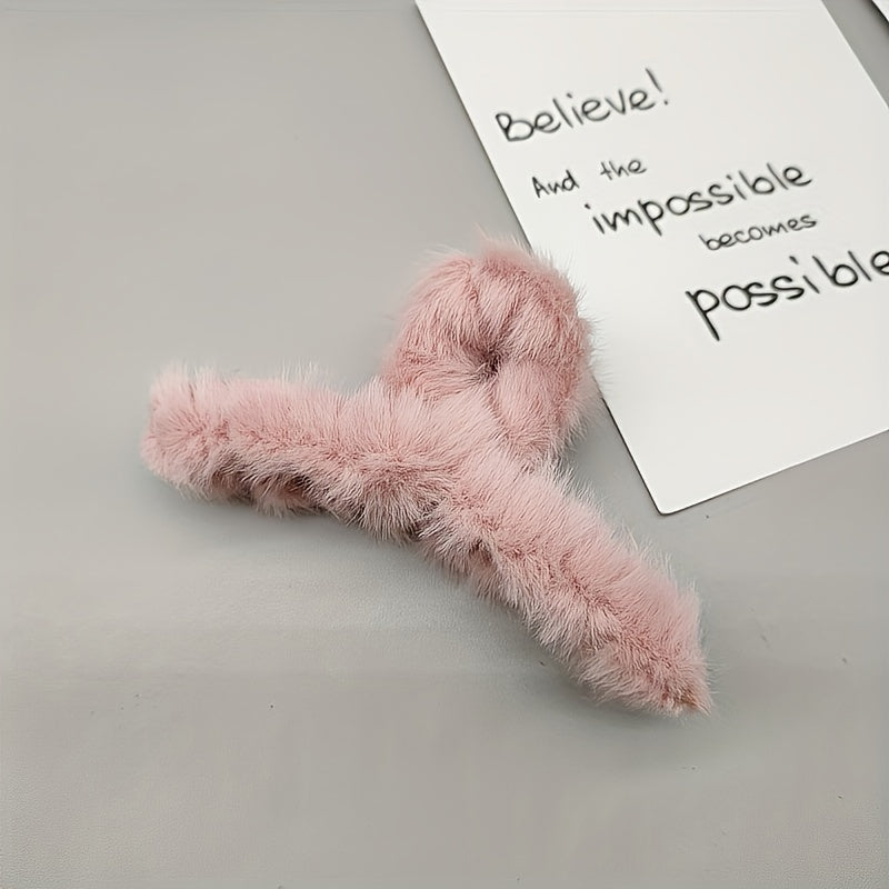 3pcs Plush Claw Clips Ponytail Buckle Girls Hair Accessories