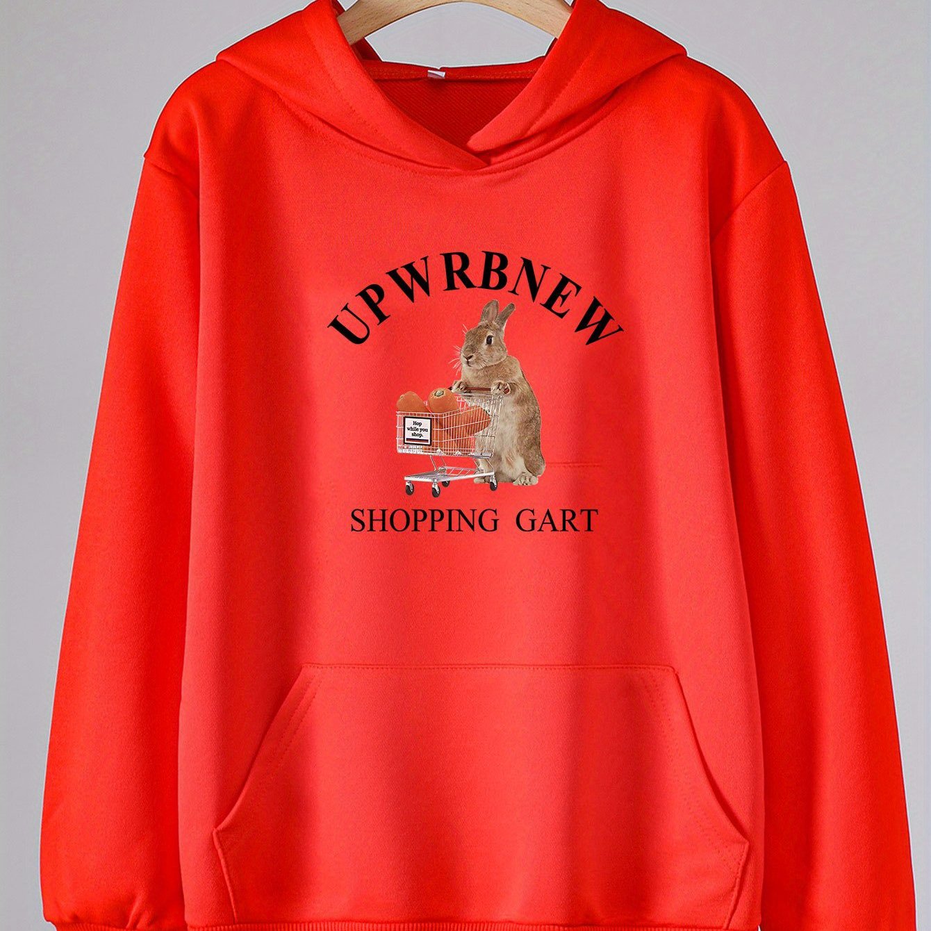Bunny Print Hooded Sweatshirt Girls Boys Comfy Hoodies Spring Fall Sports Gift