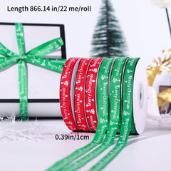 25 Yards Monochrome Christmas Ribbon for Festive Gift Wrapping
