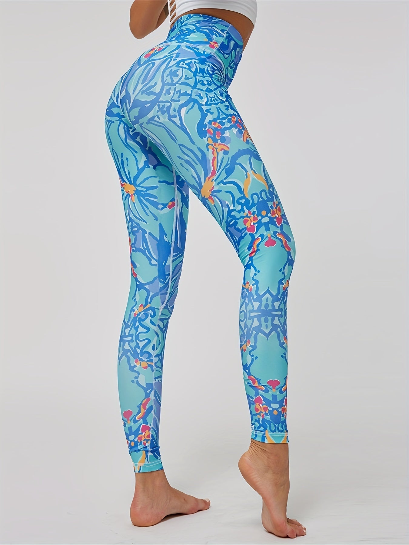 Floral Seamless Slimming Leggings High Stretch Sports Yoga Pants