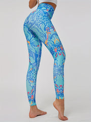 Floral Seamless Slimming Leggings High Stretch Sports Yoga Pants