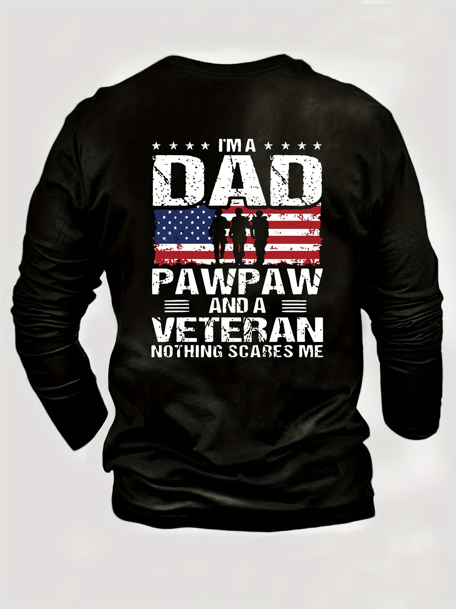 Veteran Dad Letter 3D Digital Pattern Print Men's Graphic T shirt