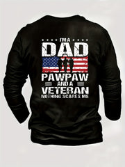 Veteran Dad Letter 3D Digital Pattern Print Men's Graphic T shirt