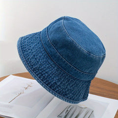 Cotton Denim Bucket Hat Lightweight Sun Hat