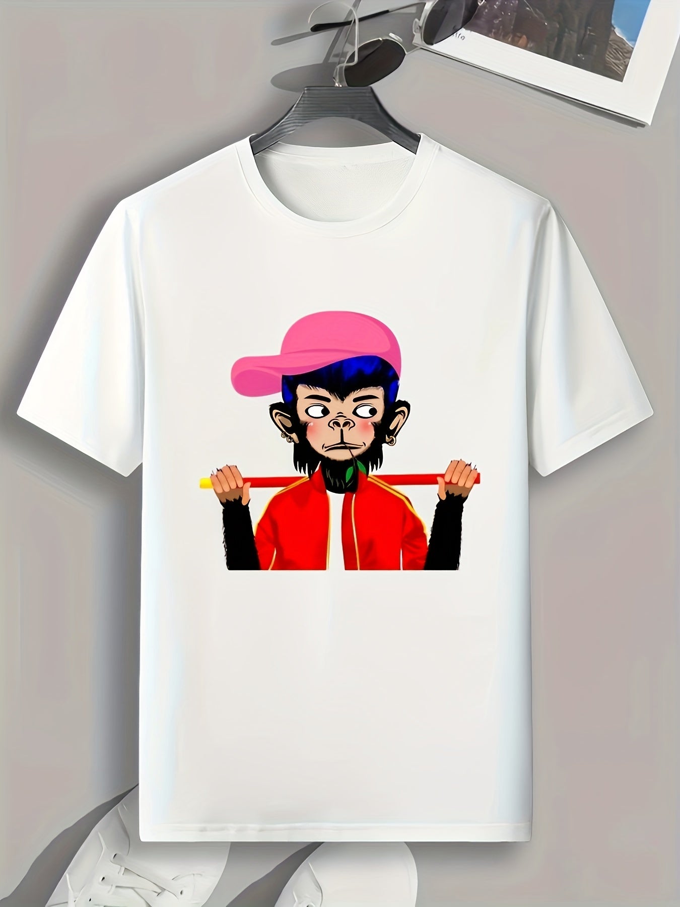 Trendy Monkey Print Men's Graphic T-shirt for Summer