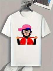 Trendy Monkey Print Men's Graphic T-shirt for Summer