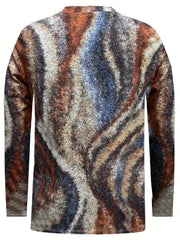 Print Crew Neck Top Long Sleeve Women's Clothing