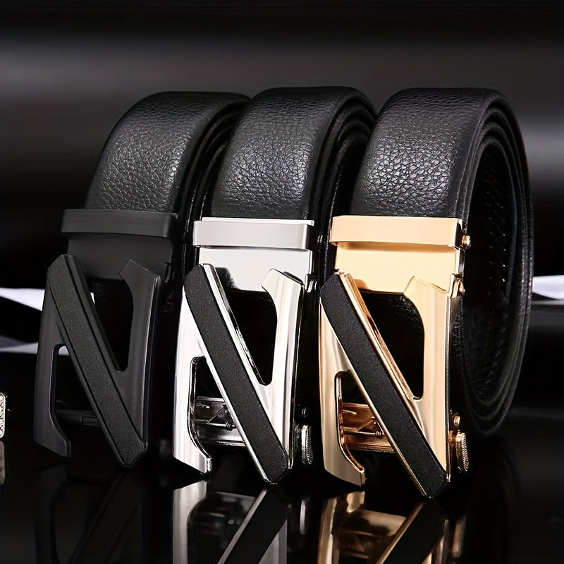Men's Automatic Buckle Leather Casual Pants Belt