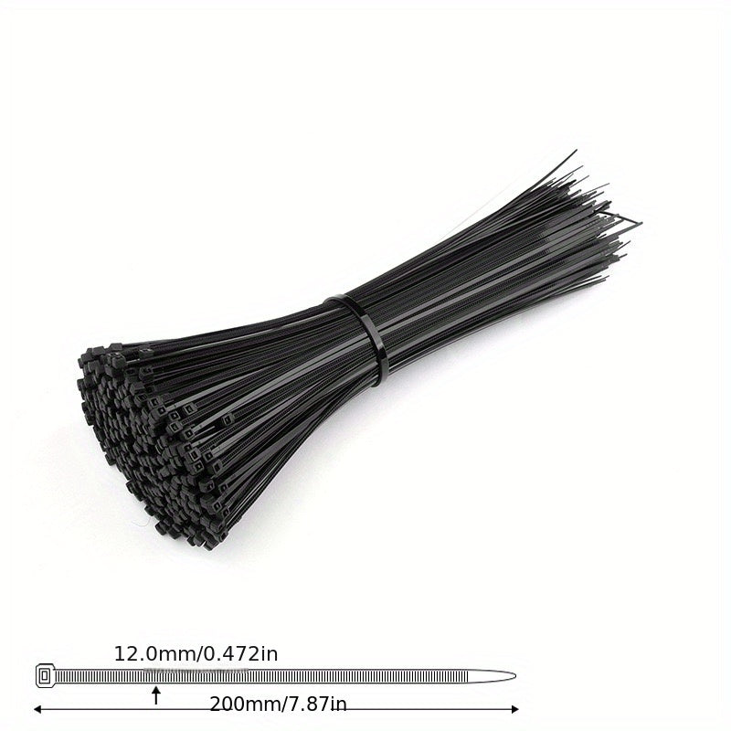 100pc Nylon Bundle Ties Thickened Extended Harness Ties Self-locking Storage