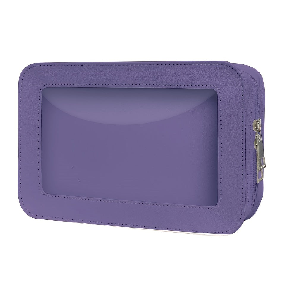 Makeup Case Waterproof PU Transparent Cosmetic Toiletry Bag