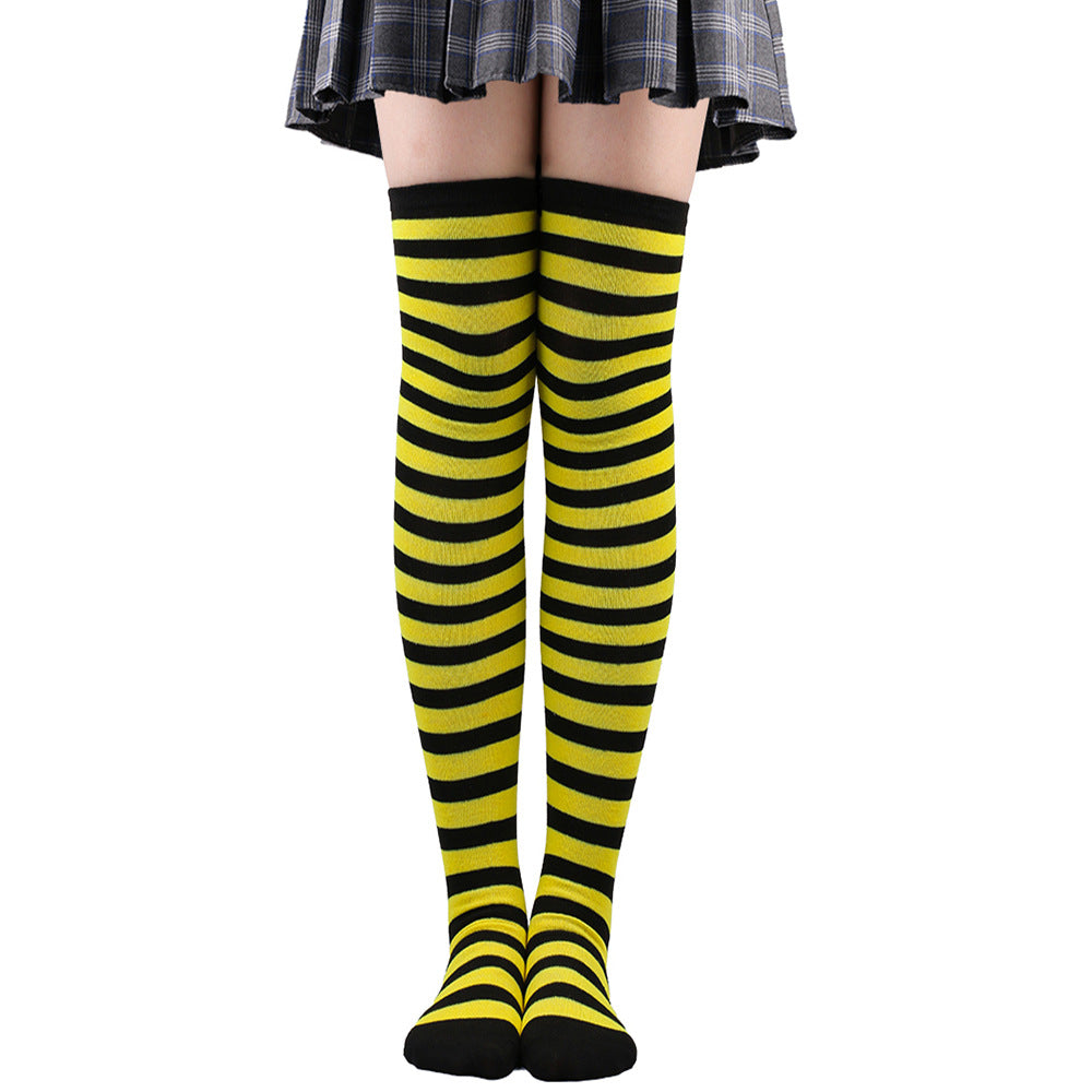 Christmas Stripes Over Knee Socks Women's Stockings