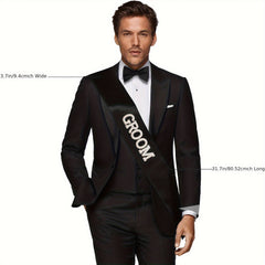 Groom Letter Garter Bachelor Party Belt Wedding Decoration Sparkling Satin Sash