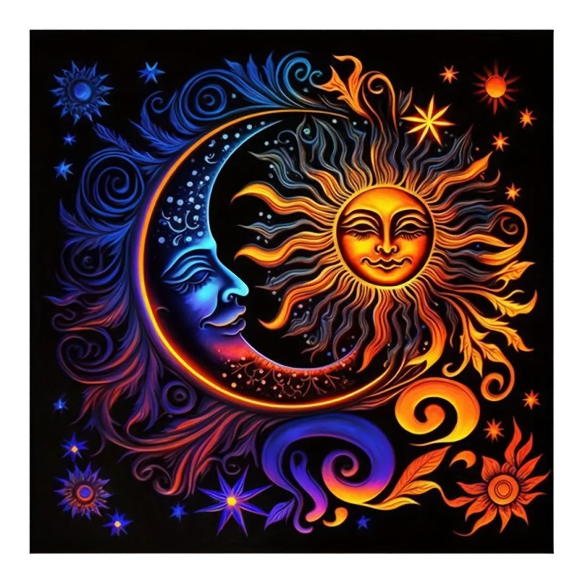 Sun & Moon Artificial Diamond Painting Kit - DIY 5D Diamond Art Home Decor