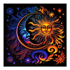 Sun & Moon Artificial Diamond Painting Kit - DIY 5D Diamond Art Home Decor