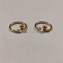 2pcs Open Crochet Ring for Finger Knitting Tools Kitten Knitting Jewelry