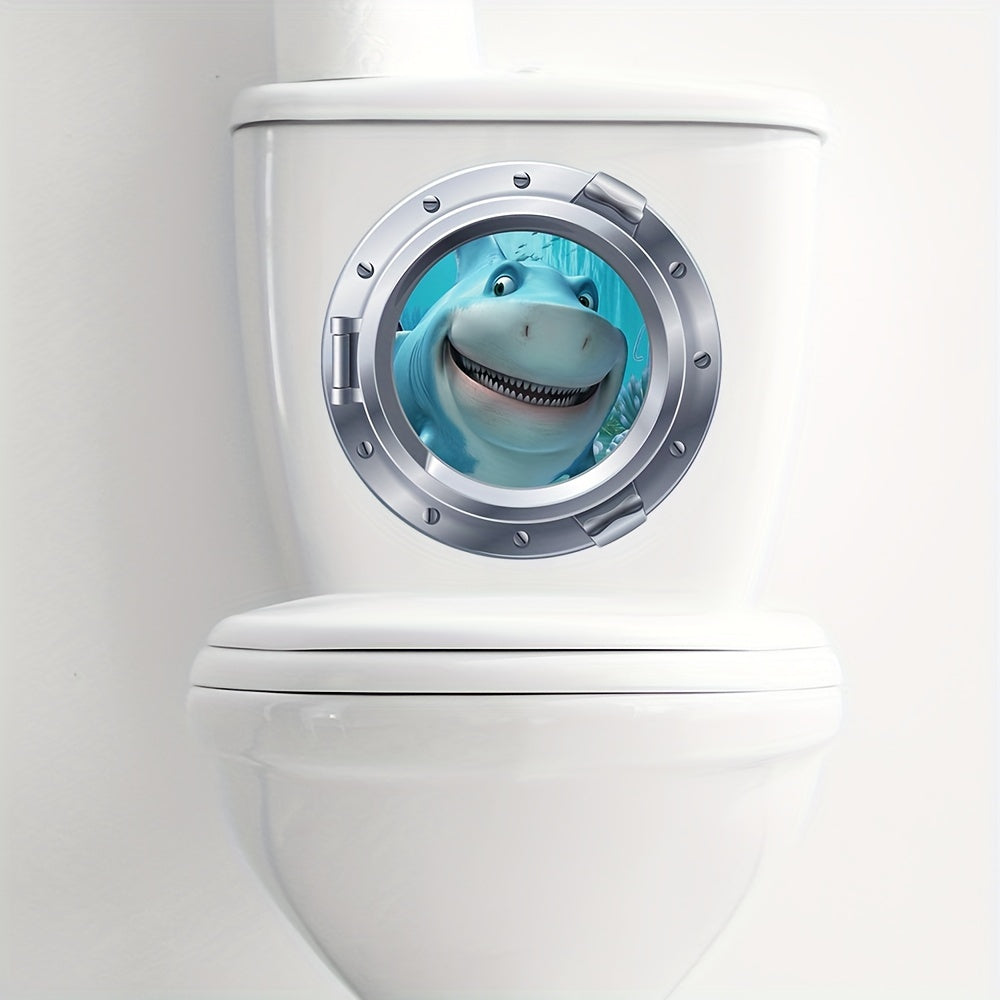 3D Diving Mirror Shark Toilet Sticker Self-adhesive Decal