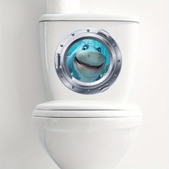 3D Diving Mirror Shark Toilet Sticker Self-adhesive Decal