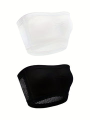 2 Pack Plus Size Casual Bra Set Women's Plus Comfort Breathable No Padding Strap