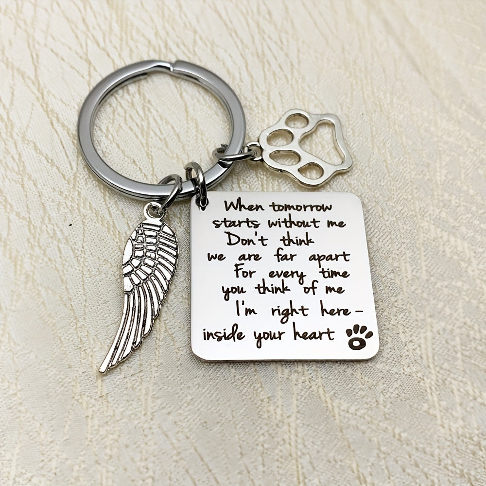 Pet Memorial Keychain - Sympathy Accessories for Beloved Dog or Cat
