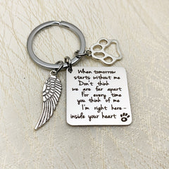Pet Memorial Keychain - Sympathy Accessories for Beloved Dog or Cat
