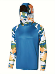 Men's UPF 50 Sun Protection Hoodie With Mask Long Sleeve Quick Dry Tops