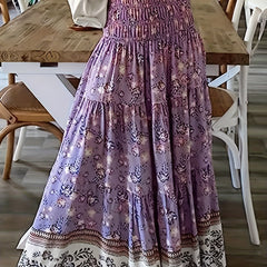 Floral Print Elastic High Rise Smock Skirt M