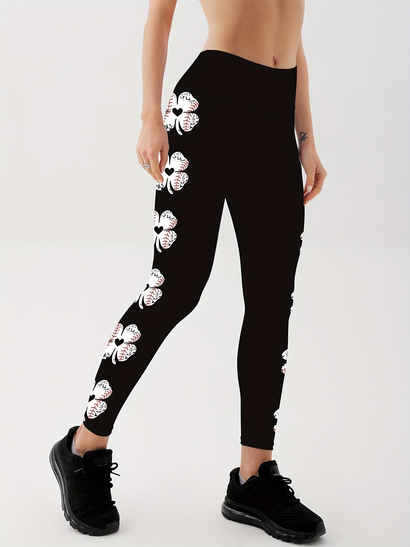 High Waist Dog Paw Print Yoga Leggings Slim Fitted Sports Pants for Women