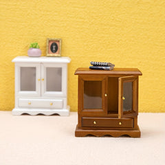 12 Food And Play Dollhouse Furniture Cabinet Double Door Bookcase
