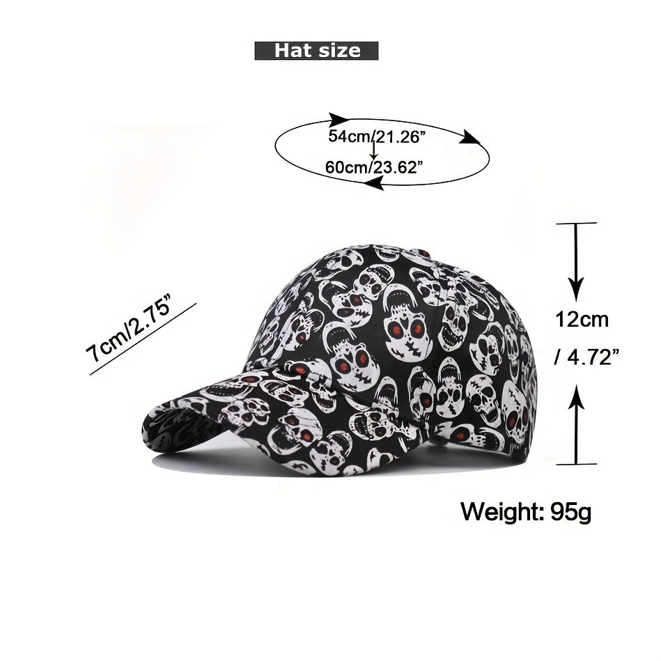 Unisex Sunshade Breathable Baseball Cap With Skull Head Pattern