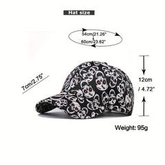 Unisex Sunshade Breathable Baseball Cap With Skull Head Pattern