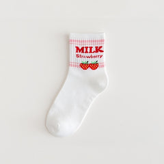 5 Pairs Cow Fruit Ankle Socks Women's Stockings & Hosiery
