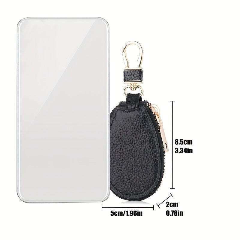 Mini Leather Key Holder Keychain Case Wallet Key Storage Case