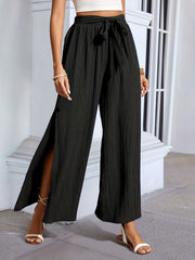 Split Wide Leg Pants Casual High Waist Summer Pants Women's Clothing